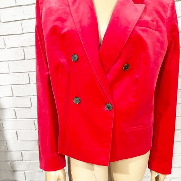 J.Crew Women’s Cropped double-breasted blazer in stretch velvet - Size 18 - Picture 3 of 5